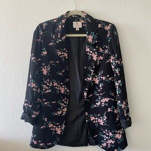 Lila Rose, Cherry Blossom Detailed Blazer Coat